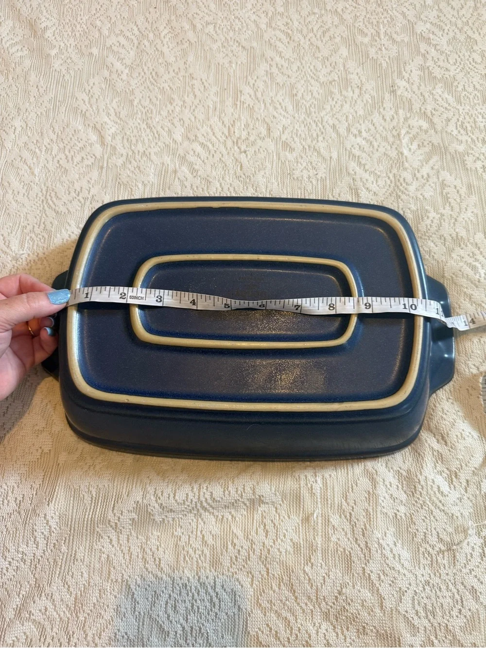 Denby Imperial blue rectangular deep dish oven stoneware dish